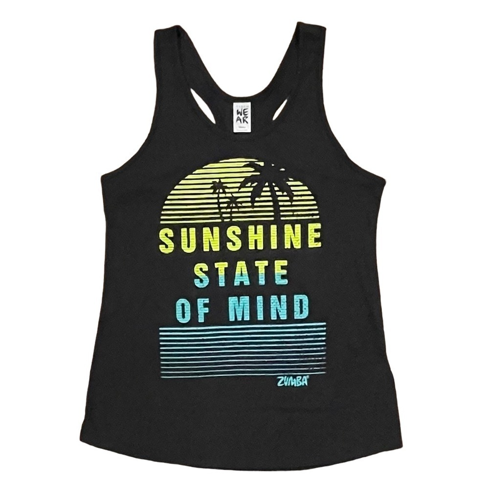NOS Zumba Fitness Black Tank Top Sunshine State Of Mind in XS- XSpicy Tropical